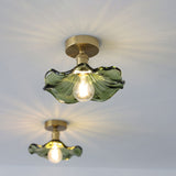 Glas Loftslampe I Form Som En Hibiscus