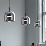 Skandinavisk Sort Glas Pendel