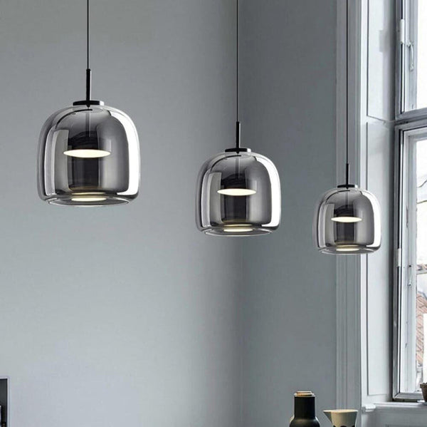 Skandinavisk Sort Glas Pendel
