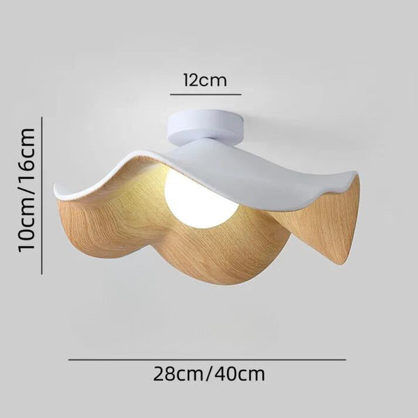 Nordic Wooden Lotus Resin Loftslampe