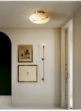 Oval Loftslampe I Alabast