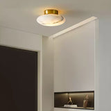 Oval Loftslampe I Alabast