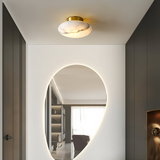Oval Loftslampe I Alabast
