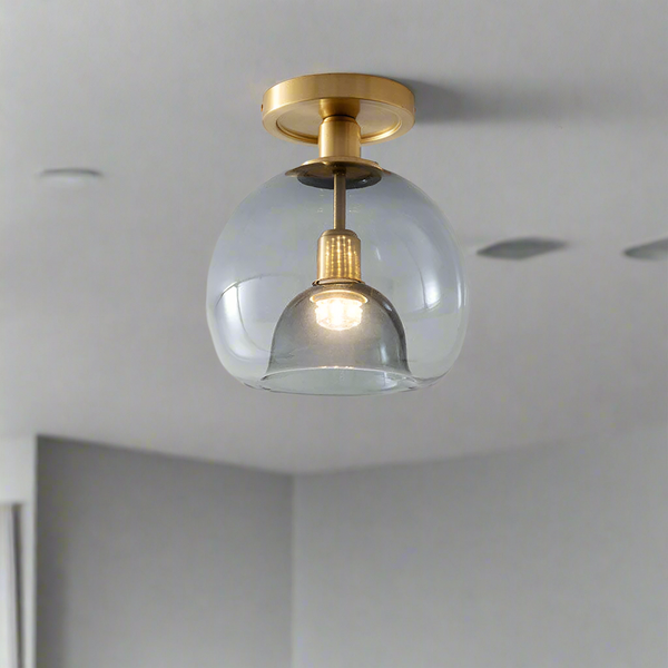 Moderne Grå Loftslampe Til Gangen I Glas
