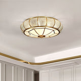 Rund Glas Loftslampe Med Struktur