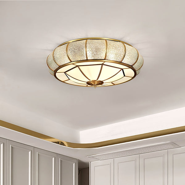 Rund Glas Loftslampe Med Struktur
