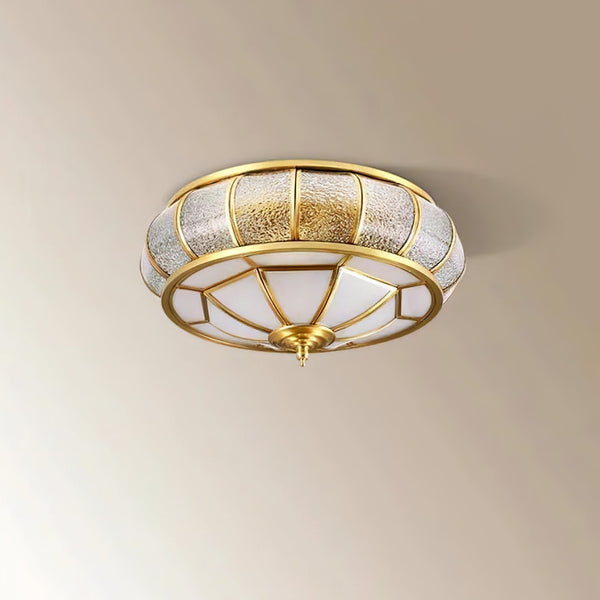 Rund Glas Loftslampe Med Struktur
