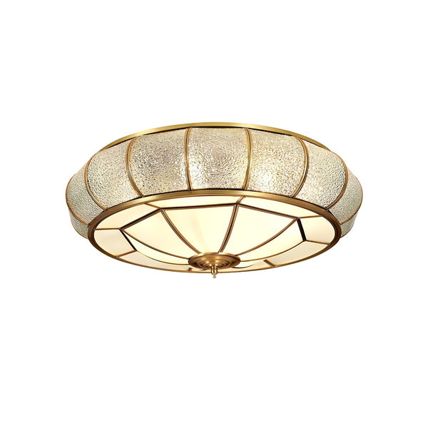 Rund Glas Loftslampe Med Struktur