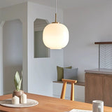 Moderne Nordisk Pendel I Opalglas