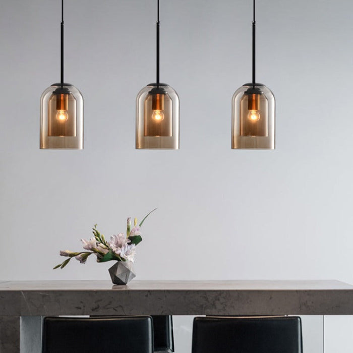 Mica Mid-Century Pendel Lamper Med Dobbelt Glas