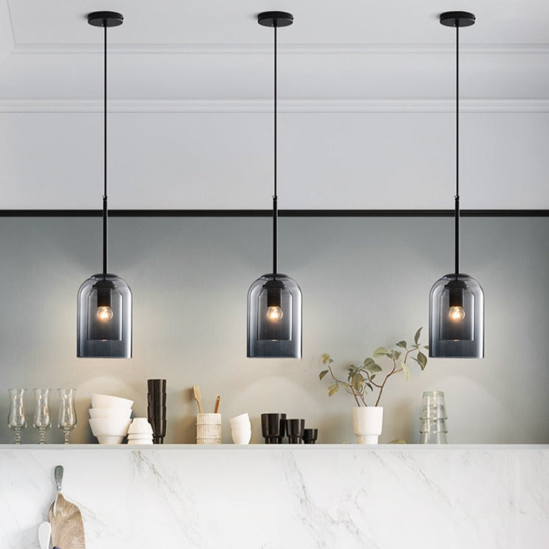 Mica Mid-Century Pendel Lamper Med Dobbelt Glas