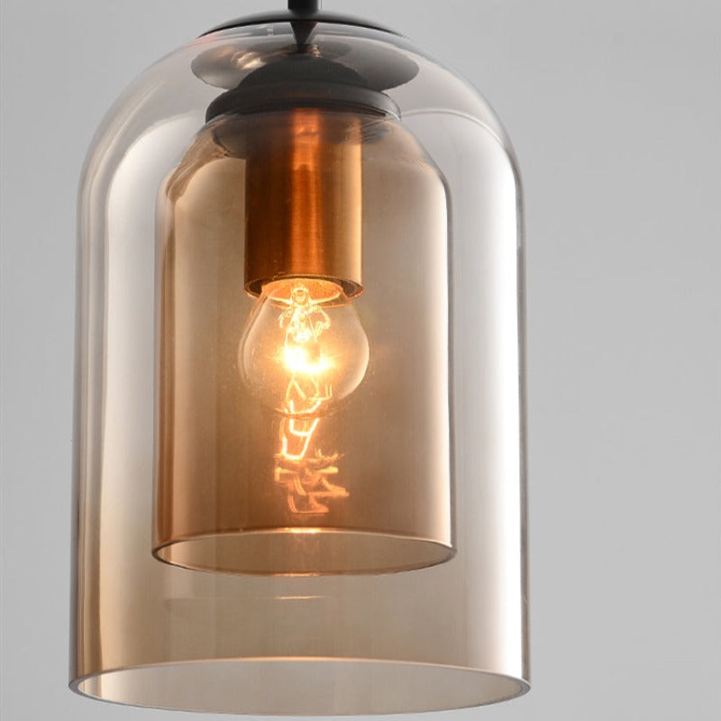 Mica Mid-Century Pendel Lamper Med Dobbelt Glas