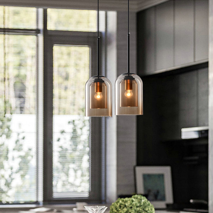 Mica Mid-Century Pendel Lamper Med Dobbelt Glas